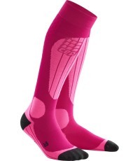 Женские компрессионные лыжные носки CEP Thermo - Pink/Fluo Pink