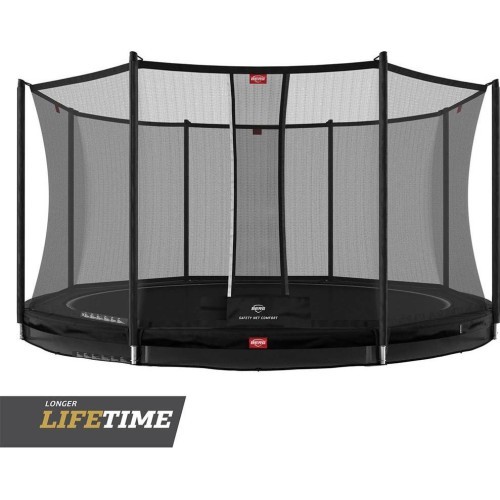 Батут BERG Favorit InGround 380 Black с защитной сеткой Comfort