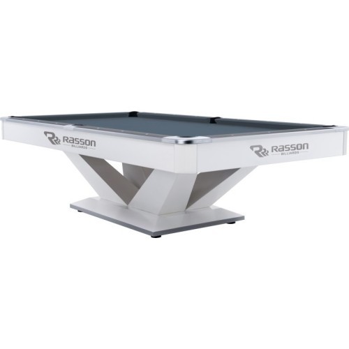 Бильярдный стол Rasson Victory II Plus, Pool, белый, 9 ft, Simonis 760 сине-зелёный