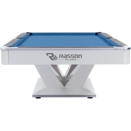 Biliardo stalas Rasson Victory II Plus, Pool, baltas, 9 ft, Simonis 760 mėlynai žalias