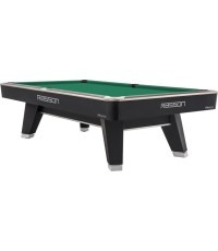 Бильярдный стол Pool Rasson ACURRA Mr-Sung, 9 ft, матово-чёрный (Strong Black), лузы MATCHROOM, Simonis 760 жёлто-зелёный
