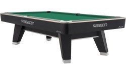 Бильярдный стол Pool Rasson ACURRA Mr-Sung, 9 ft, матово-чёрный (Strong Black), лузы MATCHROOM, Simonis 760 жёлто-зелёный
