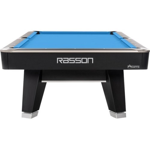 Бильярдный стол Pool Rasson ACURRA Mr-Sung, 9 ft, матово-чёрный (Strong Black), лузы MATCHROOM, Simonis 760 жёлто-зелёный
