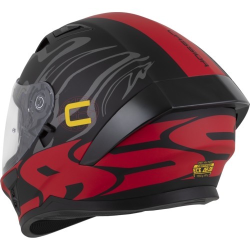 Motorcycle Helmet Cassida Orbit Multivers Matte Black/Red/Gray/Yellow