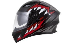 Motociklo šalmas Cassida Orbit StriX raudonas/pilkas/baltas/juodas