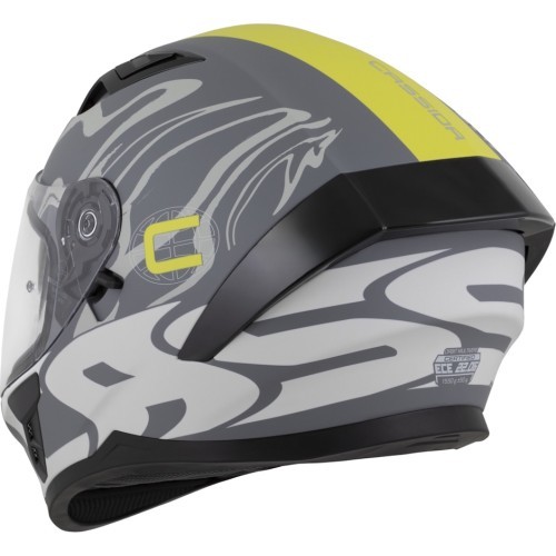 Motorcycle Helmet Cassida Orbit Multivers Matte Gray/Light Gray/Fluo Yellow/Black