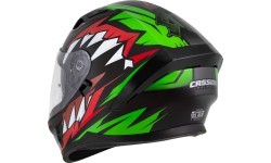 Motociklo šalmas Cassida Orbit StriX raudonas/žalias/pilkas/baltas/juodas
