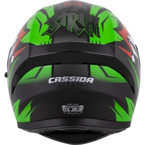 Мотошлем Cassida Orbit StriX красный/зеленый/серый/белый/черный