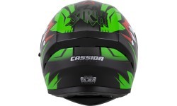 Motociklo šalmas Cassida Orbit StriX raudonas/žalias/pilkas/baltas/juodas