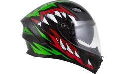 Motociklo šalmas Cassida Orbit StriX raudonas/žalias/pilkas/baltas/juodas