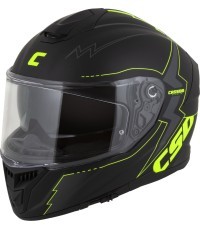 Motociklo šalmas Cassida Integral GT 2.1 Flash matinė juoda / fluorescencinė geltona / tamsiai pilka