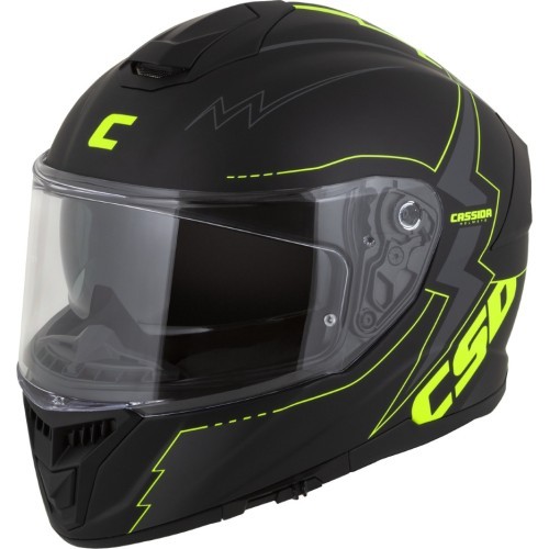 Motorcycle Helmet Cassida Integral GT 2.1 Flash Matte Black/Fluo Yellow/Dark Gray