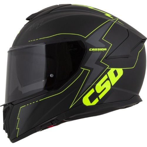 Motorcycle Helmet Cassida Integral GT 2.1 Flash Matte Black/Fluo Yellow/Dark Gray