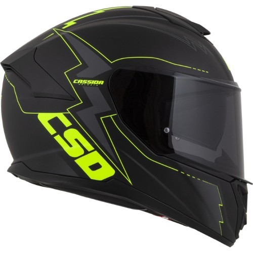 Motorcycle Helmet Cassida Integral GT 2.1 Flash Matte Black/Fluo Yellow/Dark Gray