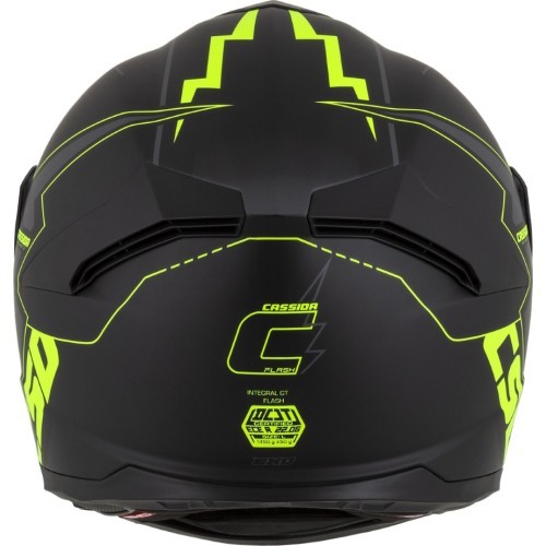 Motociklo šalmas Cassida Integral GT 2.1 Flash matinė juoda / fluorescencinė geltona / tamsiai pilka