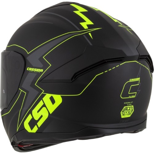 Motociklo šalmas Cassida Integral GT 2.1 Flash matinė juoda / fluorescencinė geltona / tamsiai pilka
