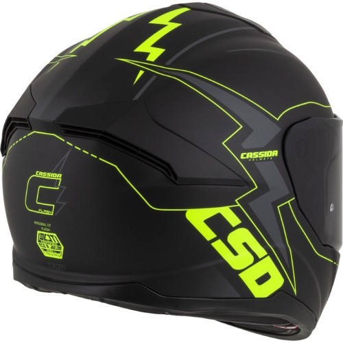 Motorcycle Helmet Cassida Integral GT 2.1 Flash Matte Black/Fluo Yellow/Dark Gray