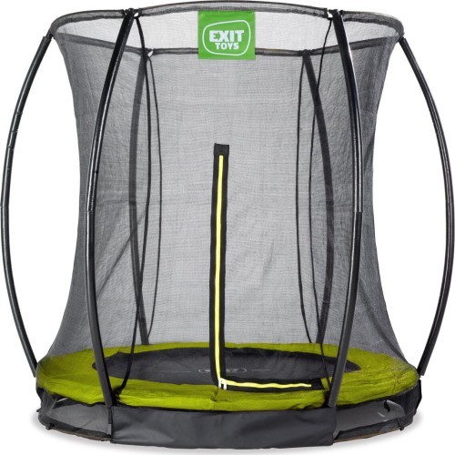 EXIT Silhouette ground trampoline ø183cm with safety net - green Outdoor Round Coil spring Sunken trampoline