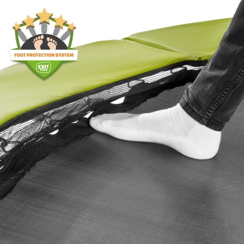 EXIT Silhouette ground trampoline ø183cm with safety net - green Outdoor Round Coil spring Sunken trampoline