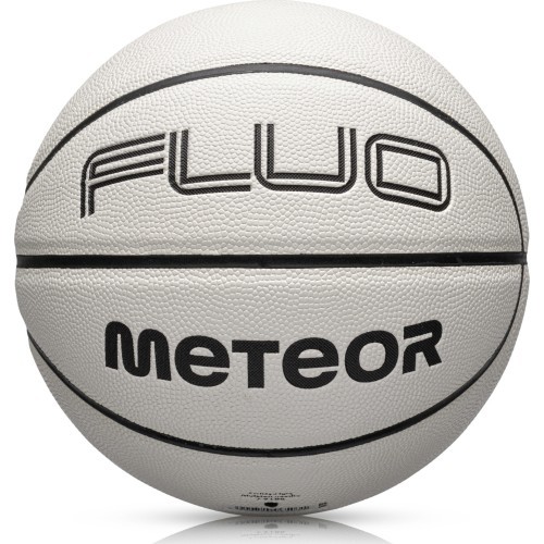 Баскетбольный мяч Meteor Fluo, размер 7 - Белый || Неоново-синий