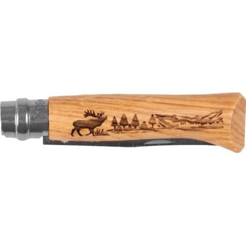 Opinel knife 8 inox oak Animal series - deer
