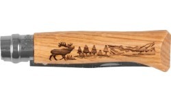 Opinel knife 8 inox oak Animal series - deer