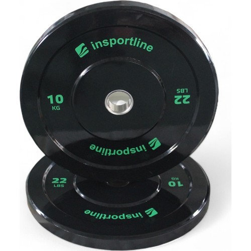 Guminis svorio diskas inSPORTline Bumper Plate Lite 10 kg 50 mm