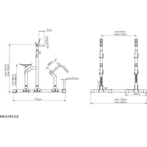 Combination stands with belay MS-S104 2.0 - Marbo Sport