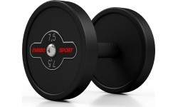 Gumuotas hantelis Marbo - 7,5 kg, juodas