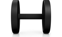 Gumuotas hantelis Marbo - 7,5 kg, juodas