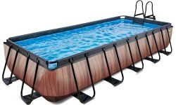 Karkasinis baseinas EXIT Wood 540x250x100 cm su filtravimo siurbliu, rudas