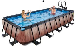 Karkasinis baseinas EXIT Wood 540x250x100 cm su filtravimo siurbliu, rudas