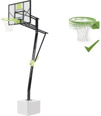 EXIT Galaxy įleidžiamas krepšinio stovas su dunk lanku, stačiakampė polikarbonato lenta
