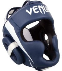 Bokso šalmas Venum Elite - White/Navy Blue