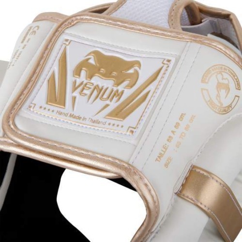 Боксёрский шлем Venum Elite, белый/золотой