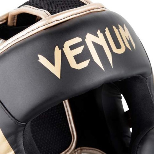 Боксёрский шлем Venum Elite - чёрный/золотой