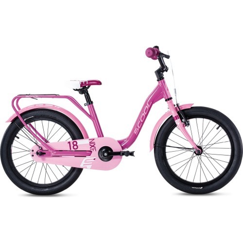 S'COOL niXe 18" 1-speed coaster-brake aluminium bike, pink-baby pink