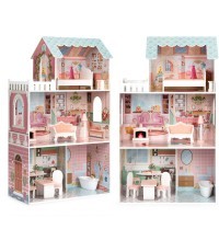 Large Barbie doll house with a set of furniture ECOTOYS