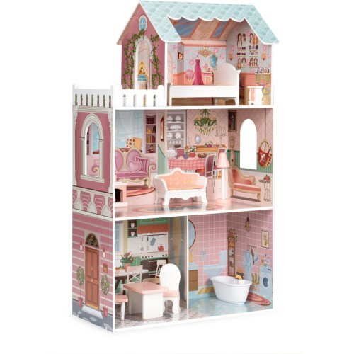 Большой кукольный дом Barbie с набором мебели ECOTOYS