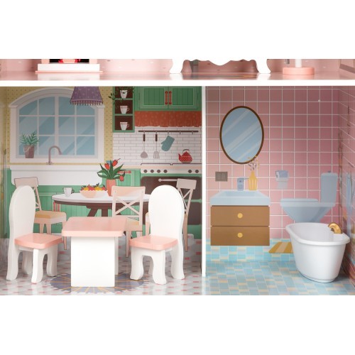 Большой кукольный дом Barbie с набором мебели ECOTOYS