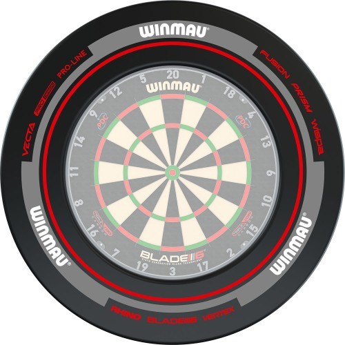 Winmau Advance dartboard surround black/red
