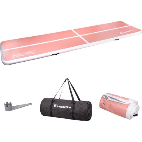 Pripučiamas gimnastikos kilimėlis inSPORTline Airstunt 500 x 100 x 10 cm Coral Pink