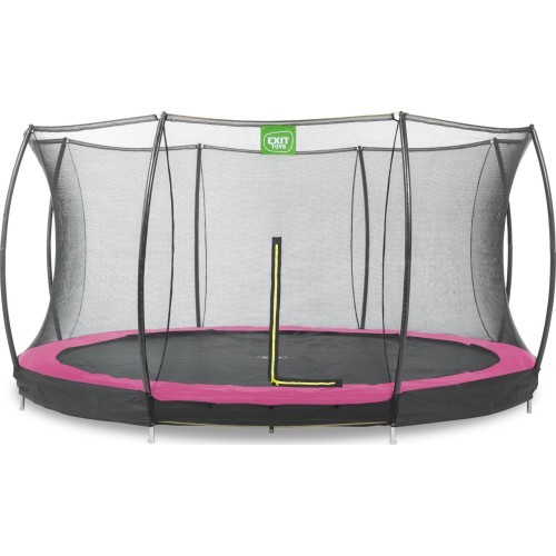 Įleidžiamas batutas EXIT Silhouette ø427 cm su apsauginiu tinklu, rožinis