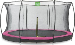 Įleidžiamas batutas EXIT Silhouette ø427 cm su apsauginiu tinklu, rožinis