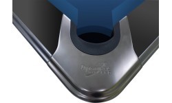 Billiard Table, Pool, Dynamic IV, 9 ft., Matt Black, Simonis 760 blue green