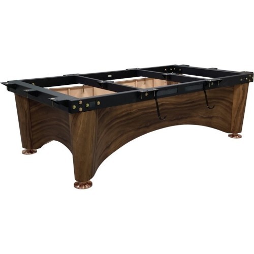 Billiard Table, Pool, Dynamic IV, Modern Brown, 8 ft., Simonis 760 blue green