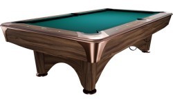 Billiard Table, Pool, Dynamic IV, Modern Brown, 9 ft., Simonis 760 blue green