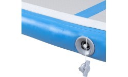 Pripučiamas gimnastikos kilimėlis inSPORTline Airstunt 400 x 100 x 10 cm, baltas, su rankiniu pompa