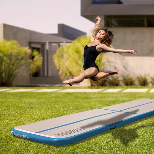 Inflatable Exercise Mat inSPORTline Airstunt 400 x 100 x 10 cm White w/ Electric Pump