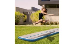 Pripučiamas gimnastikos kilimėlis inSPORTline Airstunt 400 x 100 x 10 cm, baltas, su elektrine pompa